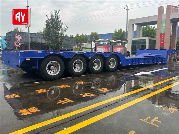 4 Axle 100 Ton Low Bed Semi Trailer factory