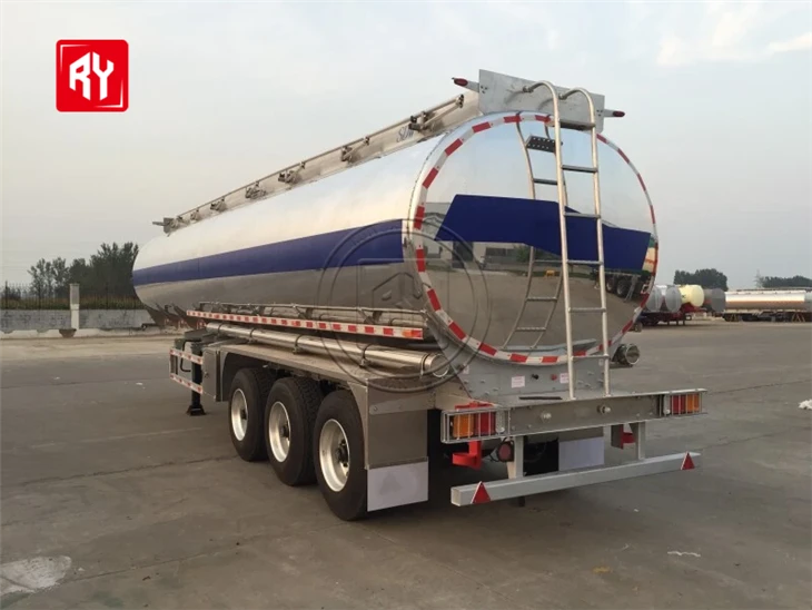 Three-axle 40000L mirror aluminum alloy oil tank semi-trailer factory