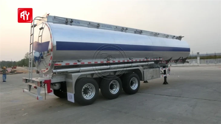 Three-axle 40000L mirror aluminum alloy oil tank semi-trailer high quality